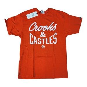 Crooks & Castles T Shirt Medium Size , Oarnge Color / Crooks Graphic Tee
